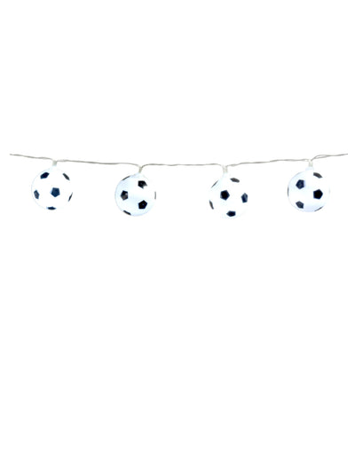 Guirlande lumineuse ballons de foot blanc et noir à piles