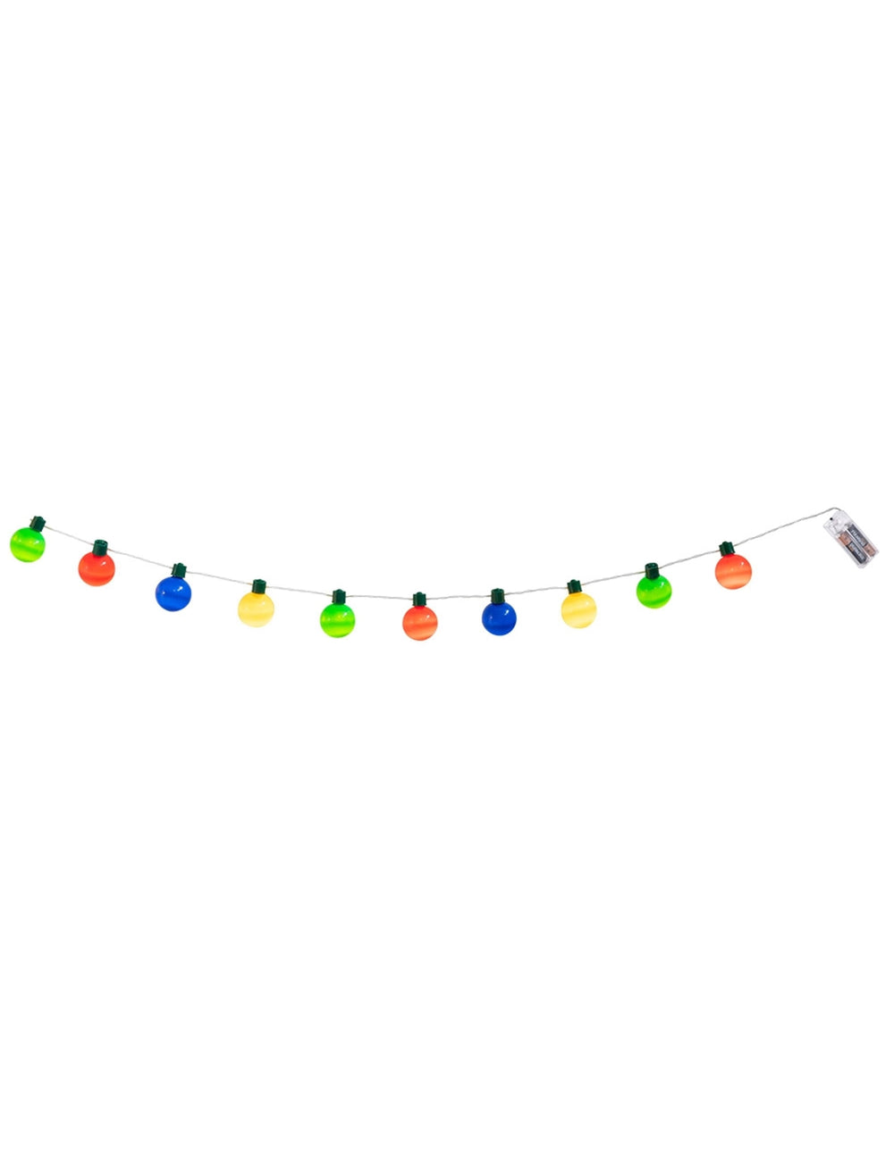 Guirlande lumineuse multicolore pour fête à piles avec petites boules colorées