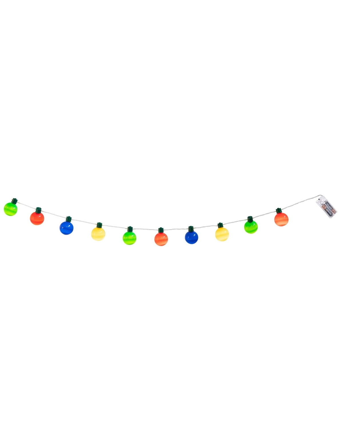 Guirlande lumineuse multicolore pour fête à piles avec petites boules colorées