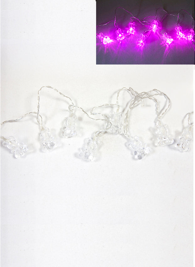 Světelná girlanda růžového medvídka 1,6 m s 10 LED diodami