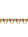 Guirlande maracas mexique pour fête multicolore 3 mètres avec sombreros