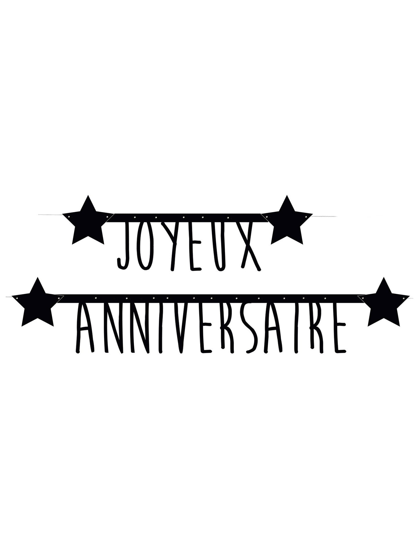 Guirlande Joyeux anniversaire pour fête noire avec étoiles