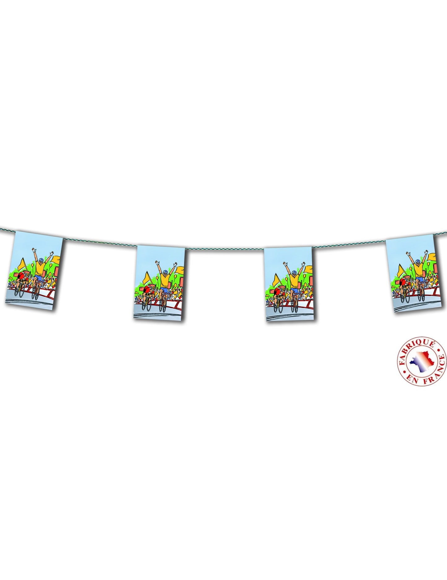 Papírový řetězec cyklisty na multikulturní oslavu s ilustrovanými praporky