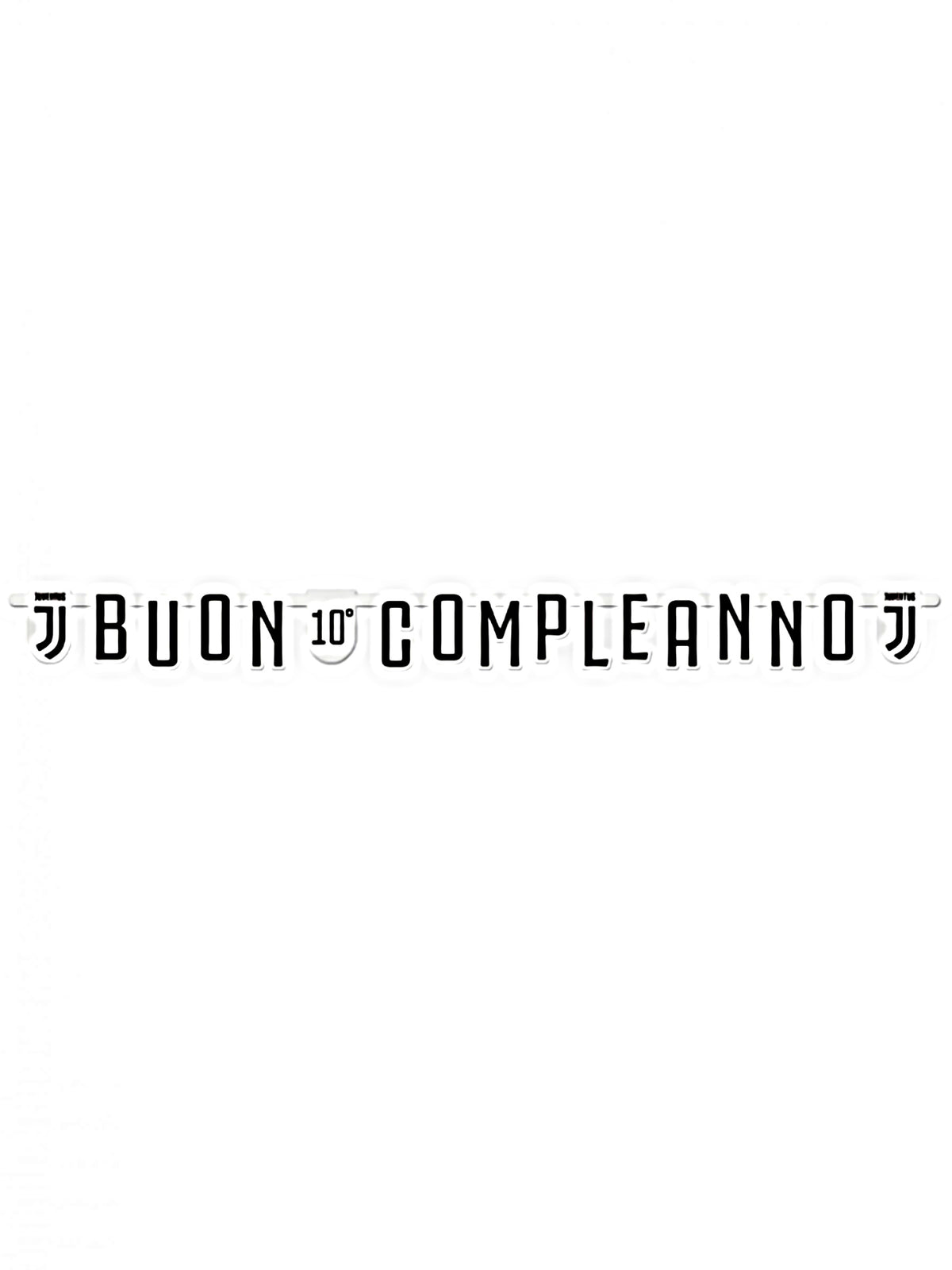 Détail du texte personnalisé de la guirlande personnalisable en carton Buon Compleanno Juventus™
