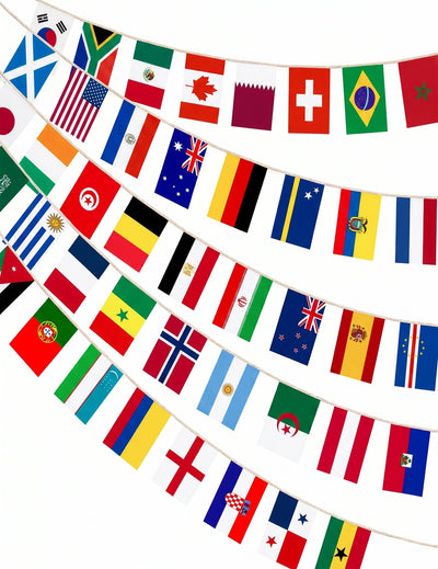 Guirlande plastique 48 Pays Coupe du Monde 20 m