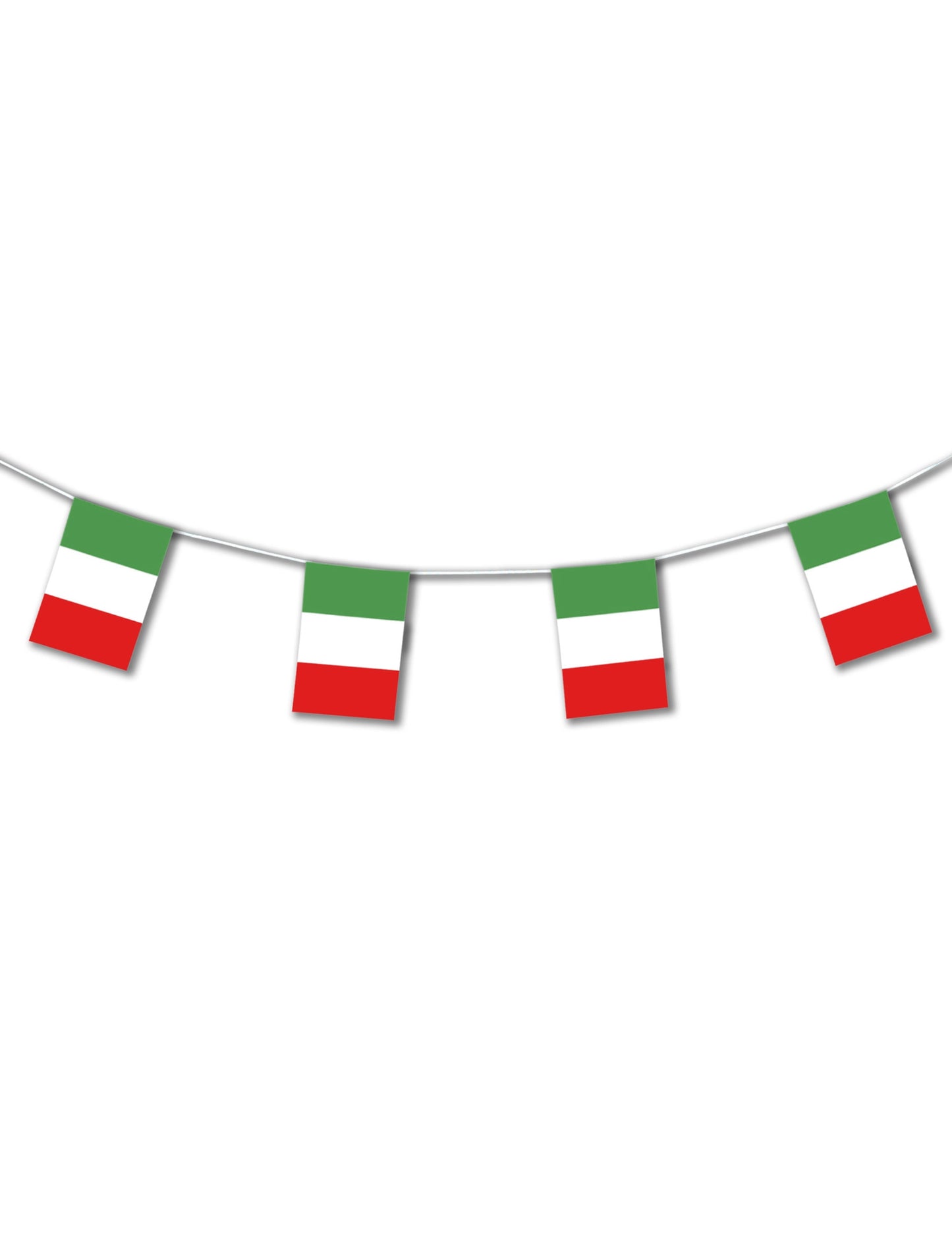 Guirlande plastique Italie pour décoration de fête verte blanche et rouge