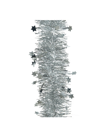 Stříbrná stromová girlanda s hvězdami 270 cm Vánoční dekorace