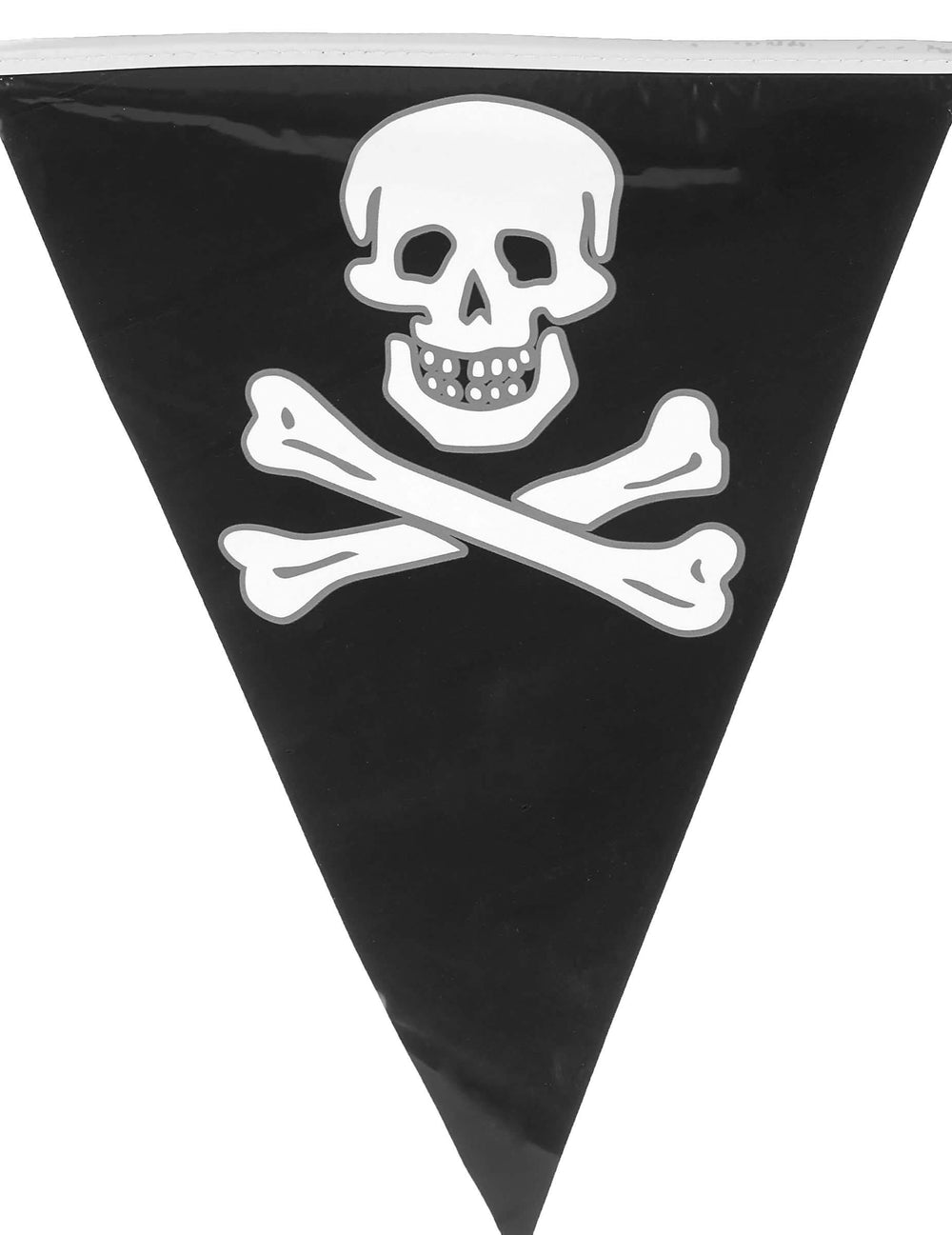 Detail na praporek girlandy pirátské lebky
