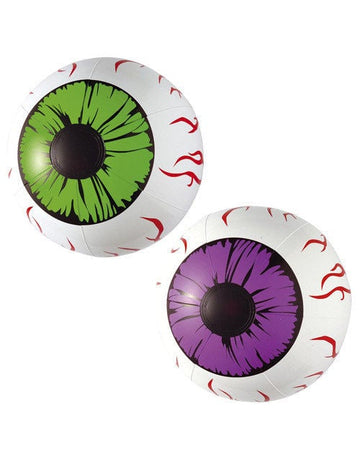 Yeux gonflables Halloween pour décoration blanc avec iris vert et violet