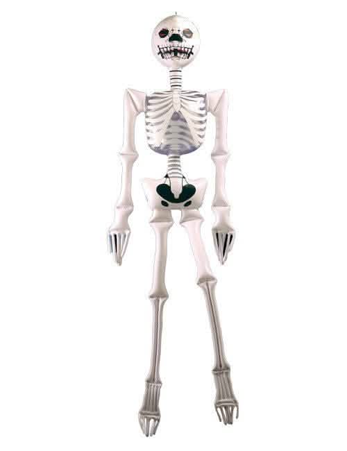 Nafukovací dekorace kostlivce pro halloween bílá a černá