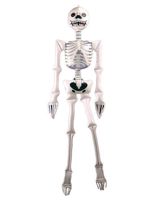 Décoration squelette gonflable pour Halloween blanc et noir