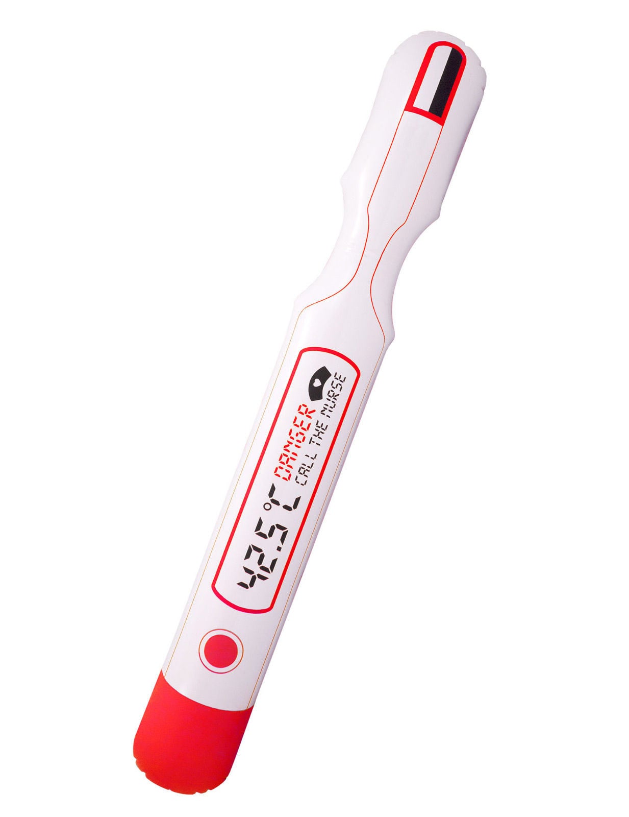 Thermomètre gonflable infirmière blanc et rouge avec affichage danger