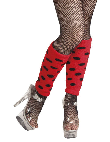 Červené a černé puntíkované punčochy pro ženy