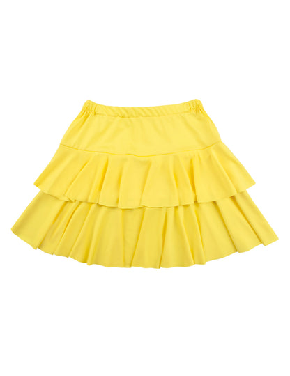 Neongelber Rüschenrock für Erwachsene