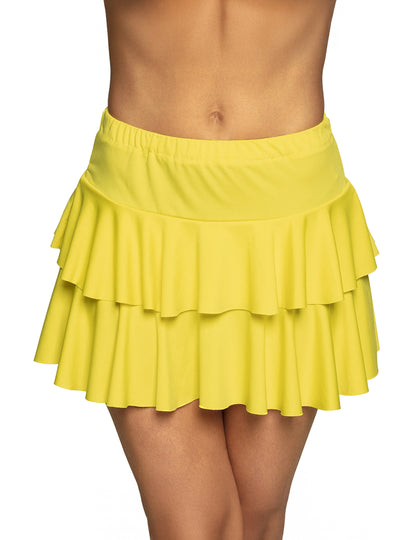 Neongelber Rüschenrock für Erwachsene