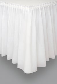 Bílá plastová sukně na stůl 73 x 426 cm