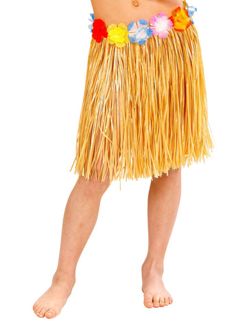 Jupe Hawaienne avec ceintures à fleurs enfant