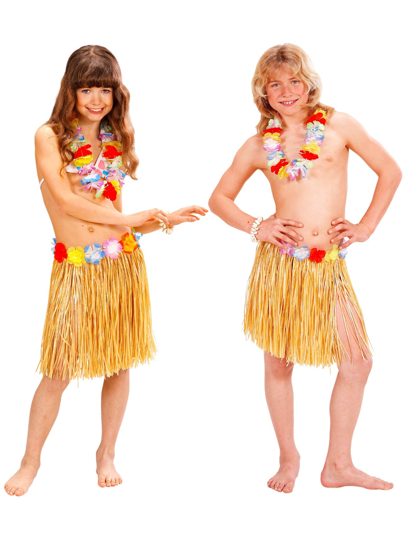 Jupe Hawaienne avec ceintures à fleurs enfant