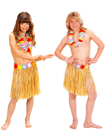 Jupe Hawaienne avec ceintures à fleurs enfant
