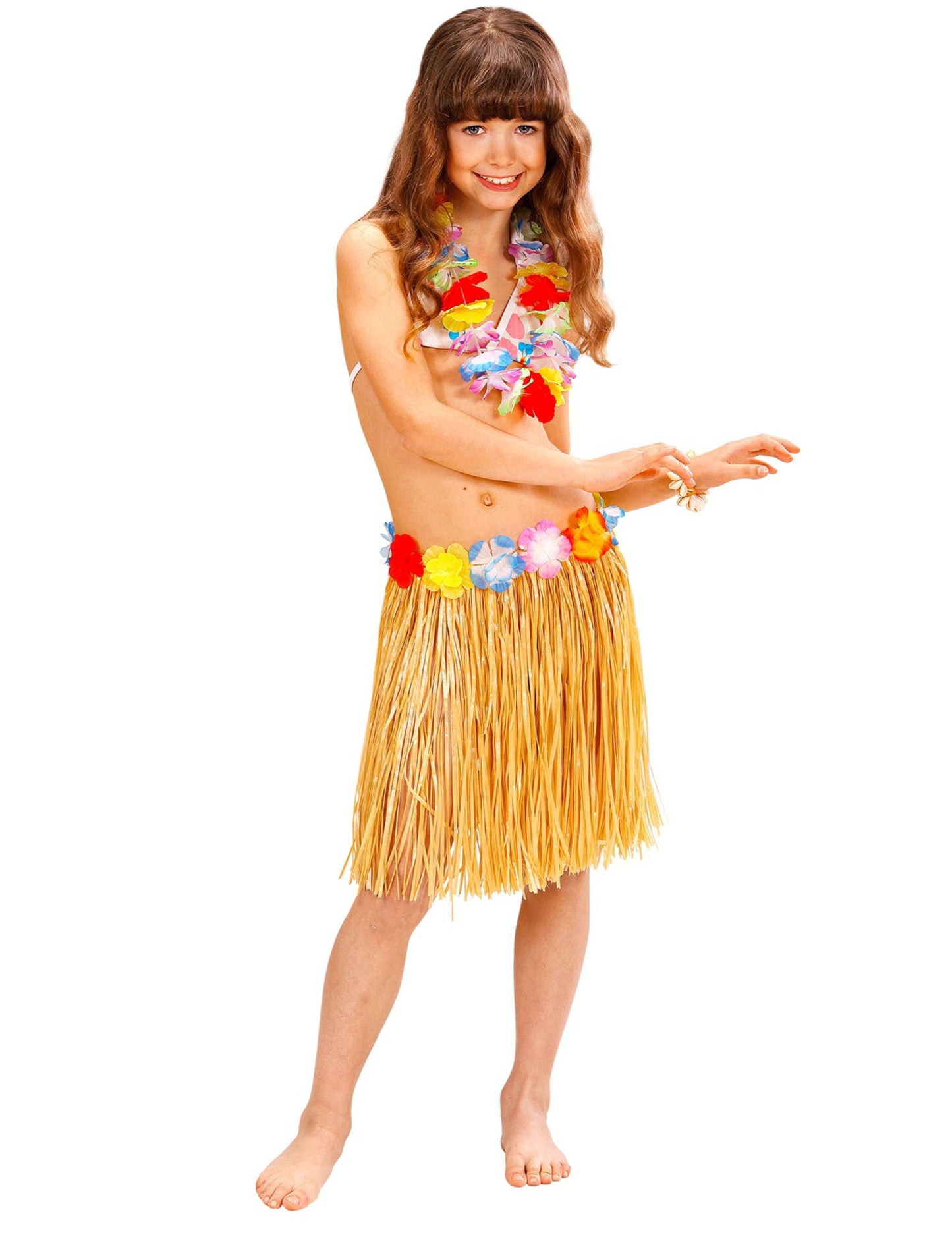 Jupe Hawaienne avec ceintures à fleurs enfant