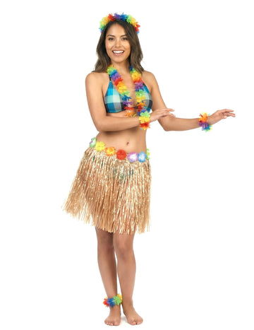 Krátká plastová havajská sukně pro dospělé