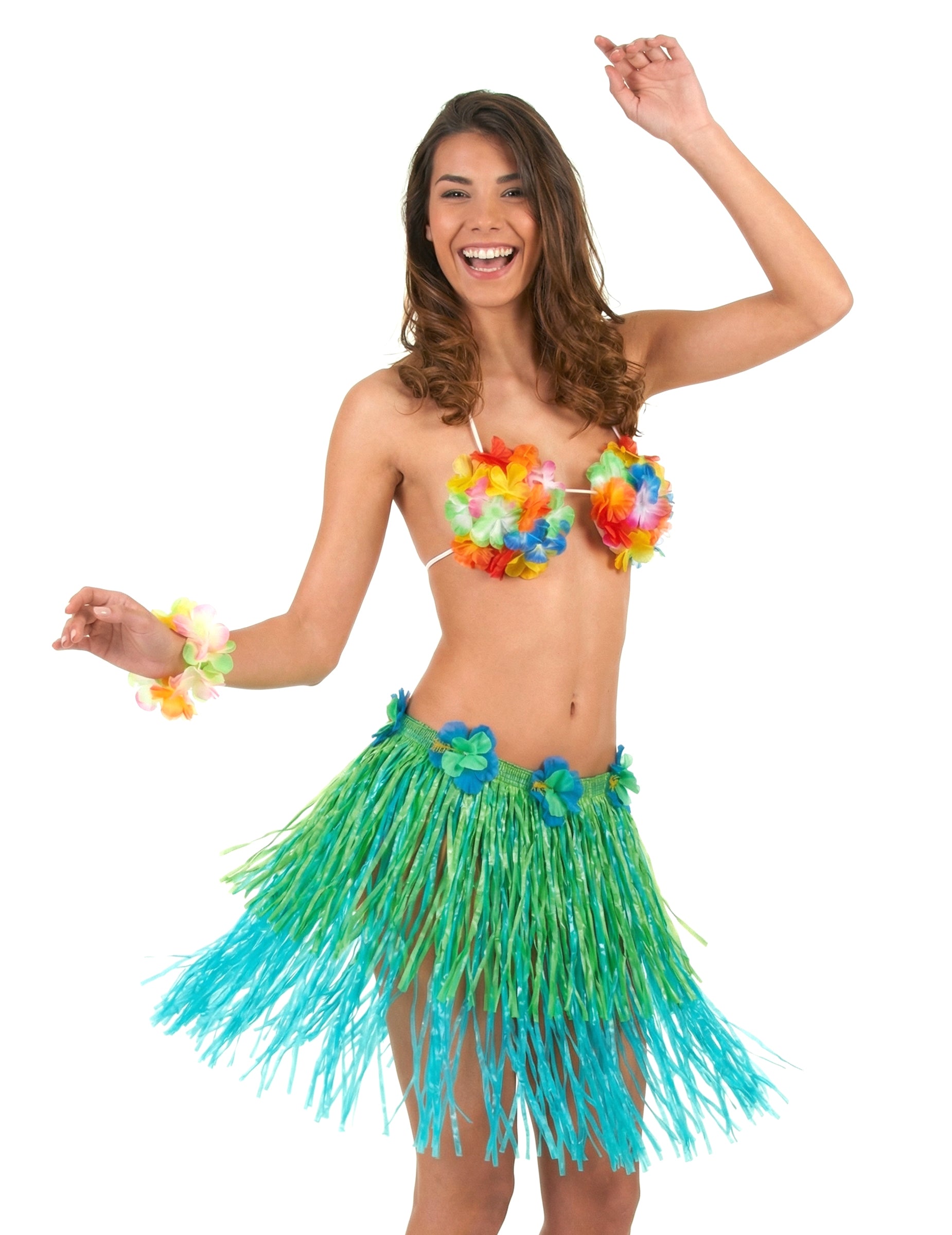 Vue d'ensemble de la jupe hawaïenne courte pour adulte