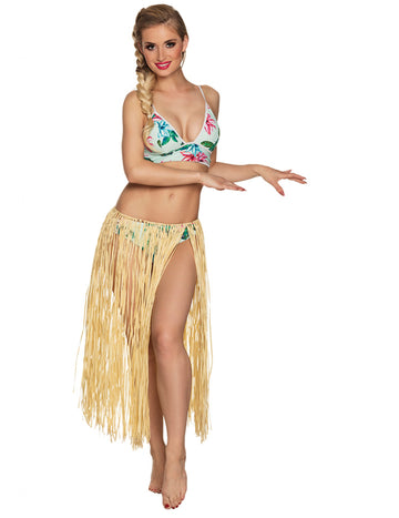 Dlouhá havajská sukně pro dospělé z přírodní rafie