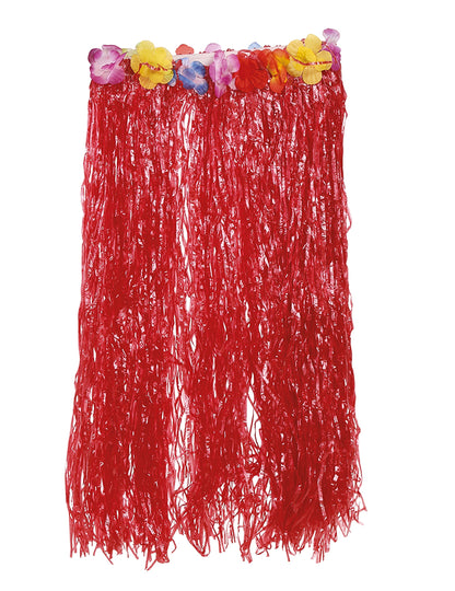 Détail de la ceinture fleurie de la jupe hawaïenne longue pour adulte