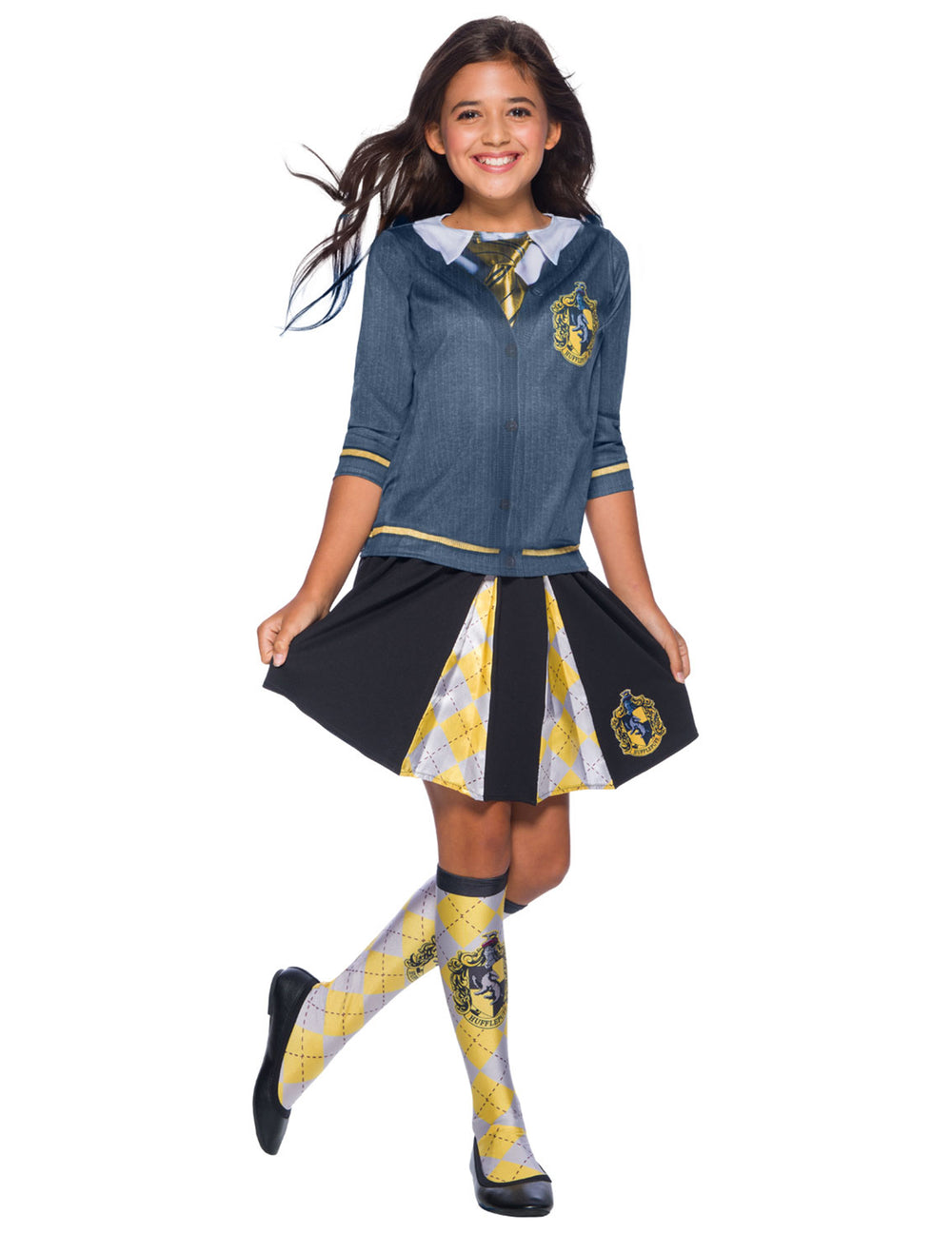 Jupe Poufsouffle Harry Potter pour enfant jaune et noir avec écusson