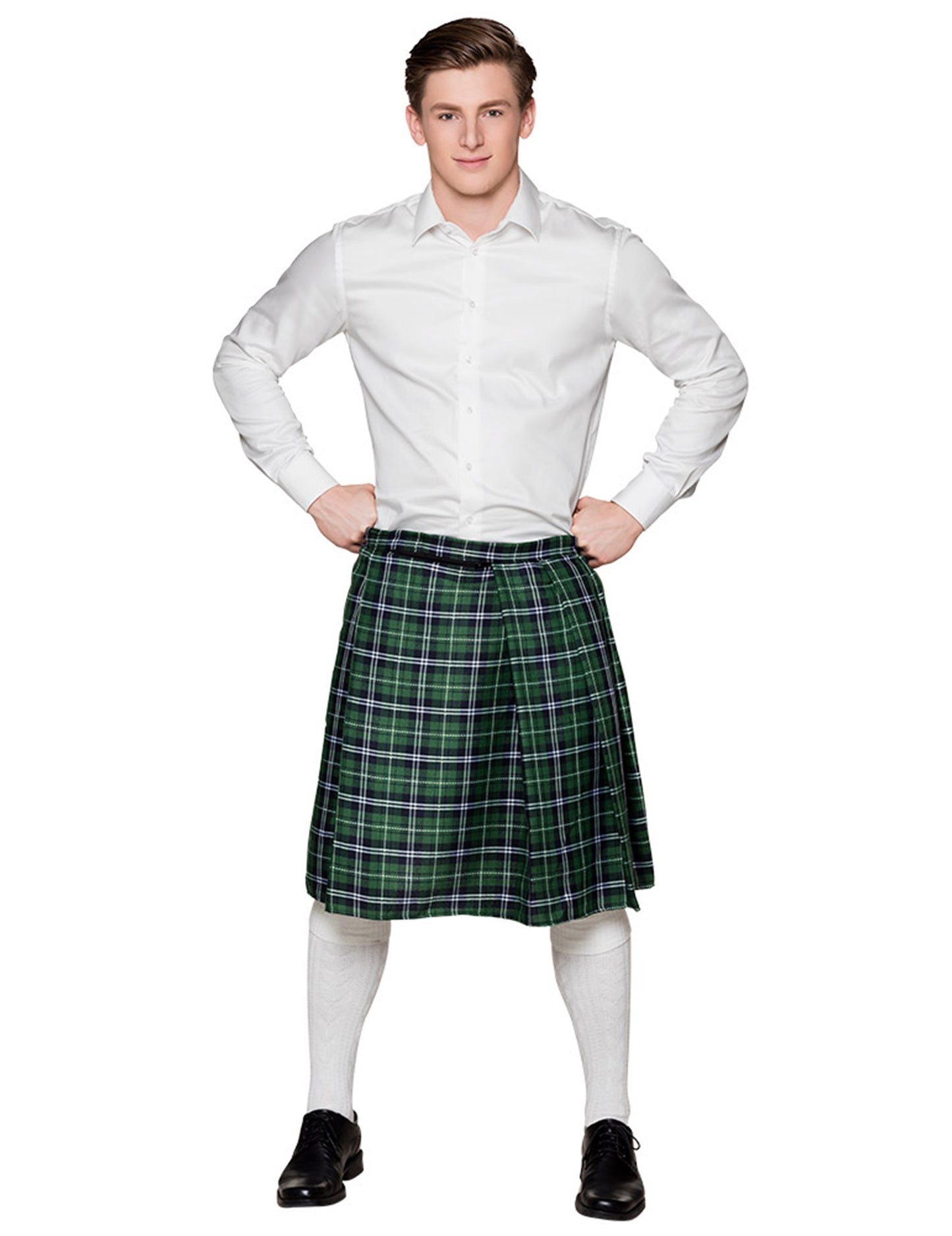 Zelený skotský muž kilt