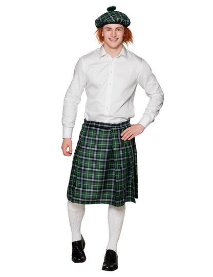 Zelený skotský muž kilt
