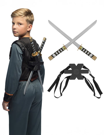 Sada 2 ninjovských šavlí se stojanem