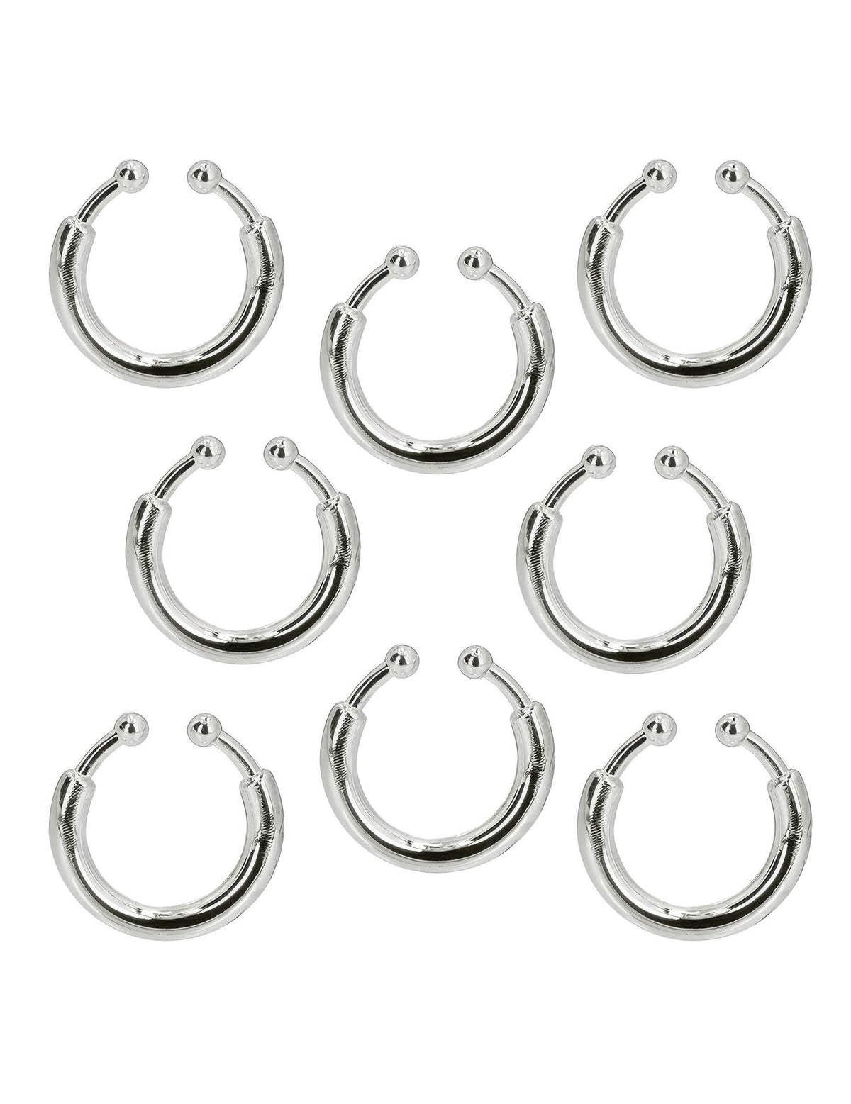 Detail 8 kroužků sady 8 piercingů ve stylu punk