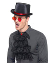 Kit accessoire gothique Halloween pour adulte noir avec haut-de-forme lunettes rouges et jabot