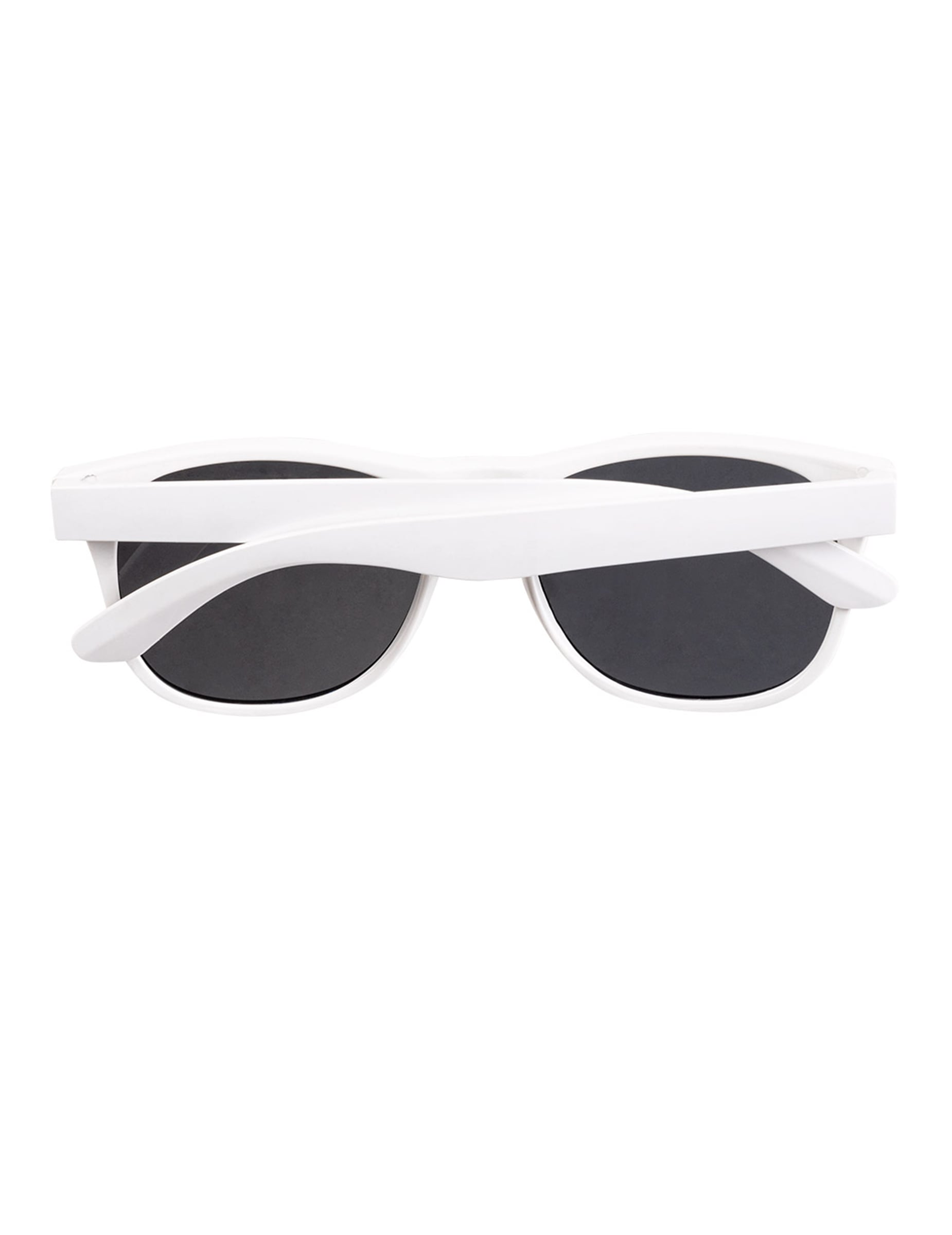 Vue des lunettes de soleil blanches pliées du kit d'accessoires arc en ciel