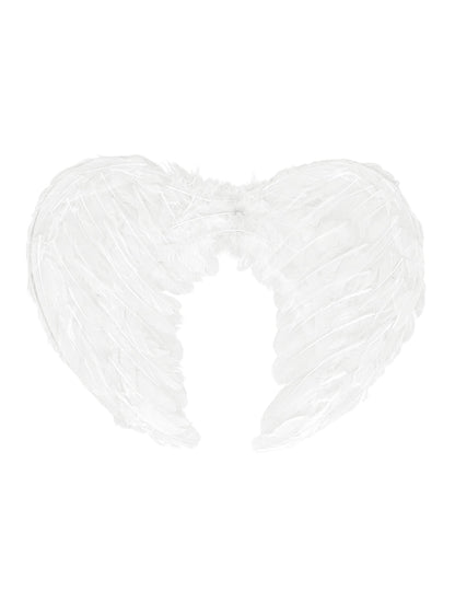 Détail des ailes en plumes blanches du kit accessoires d'ange