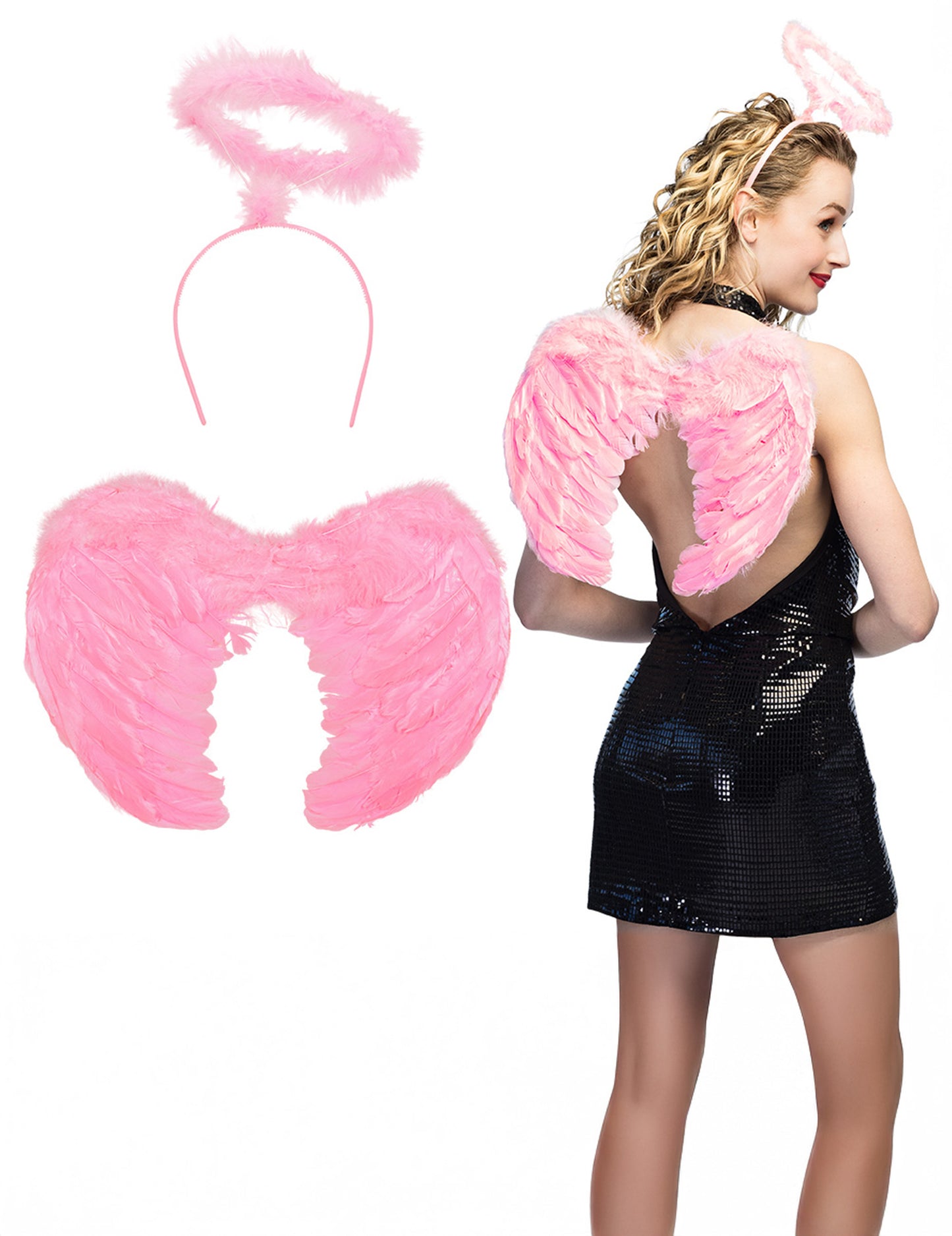 Sada světle růžových andělských doplňků