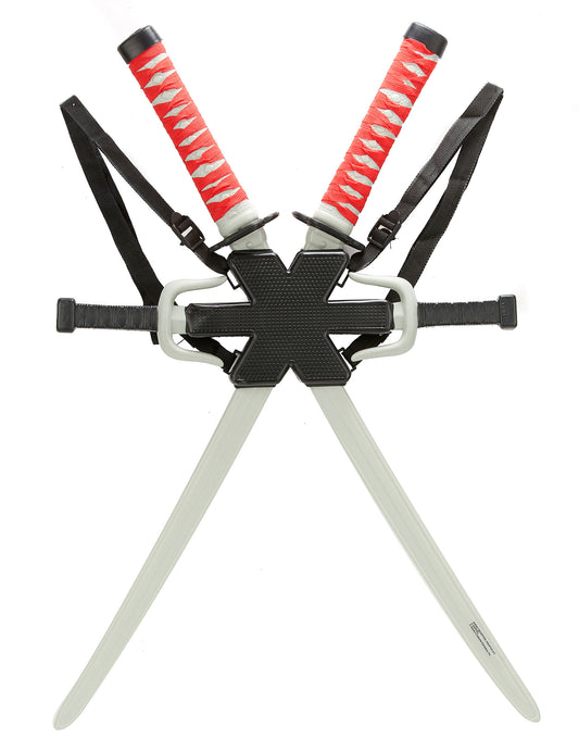 Kit accessoires Deadpool™ pour adulte avec katanas rouges et noirs