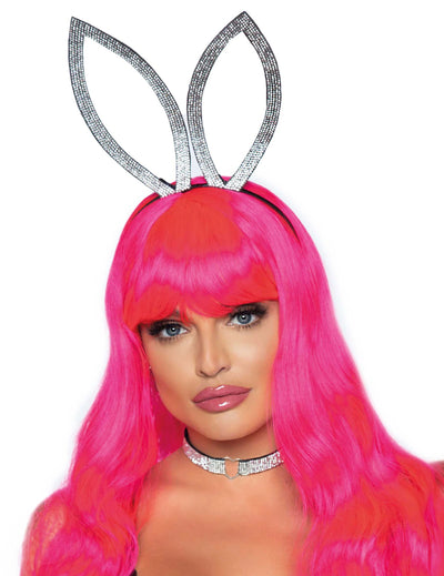 Kit accessoires lapin pour adulte argentées à strass