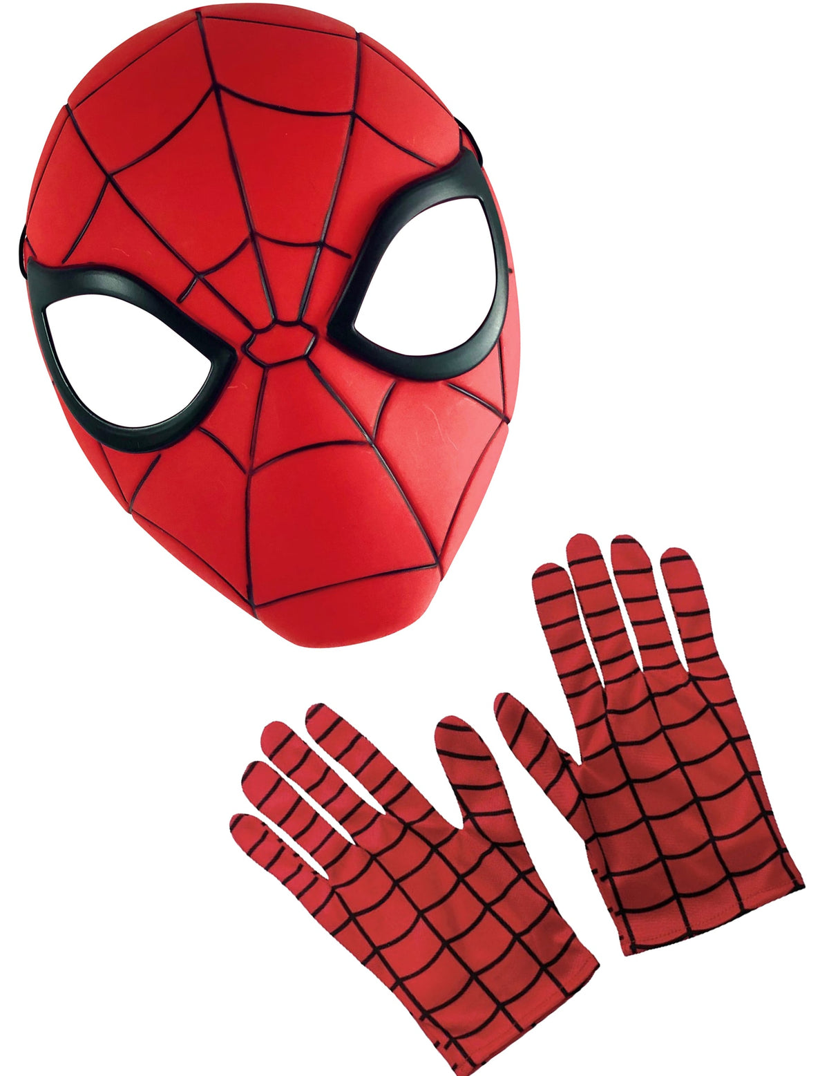 Coffret accessoires masque et gants de Spiderman pour enfant rouge et noir