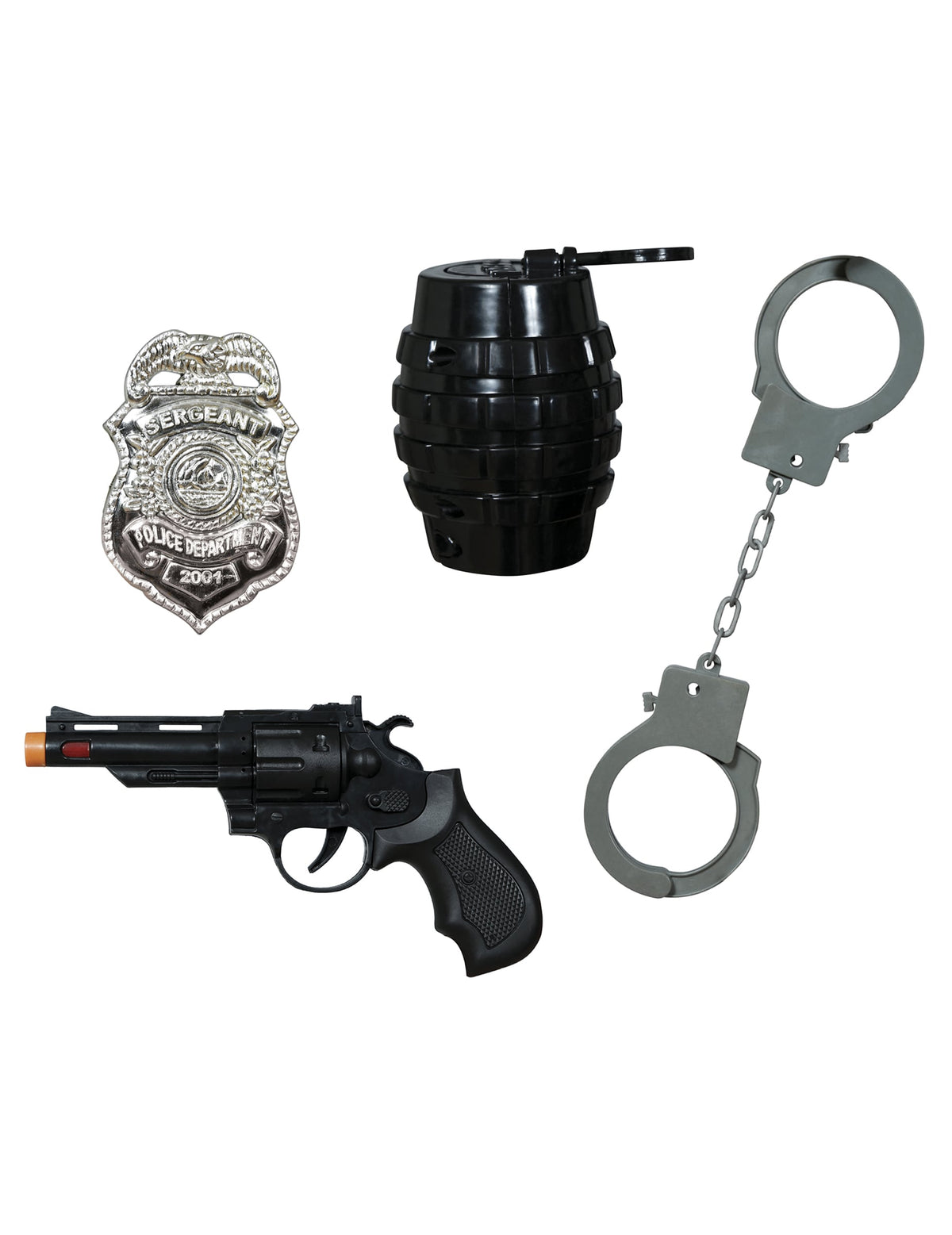 Détail du contenu du Kit accessoires policier pour homme