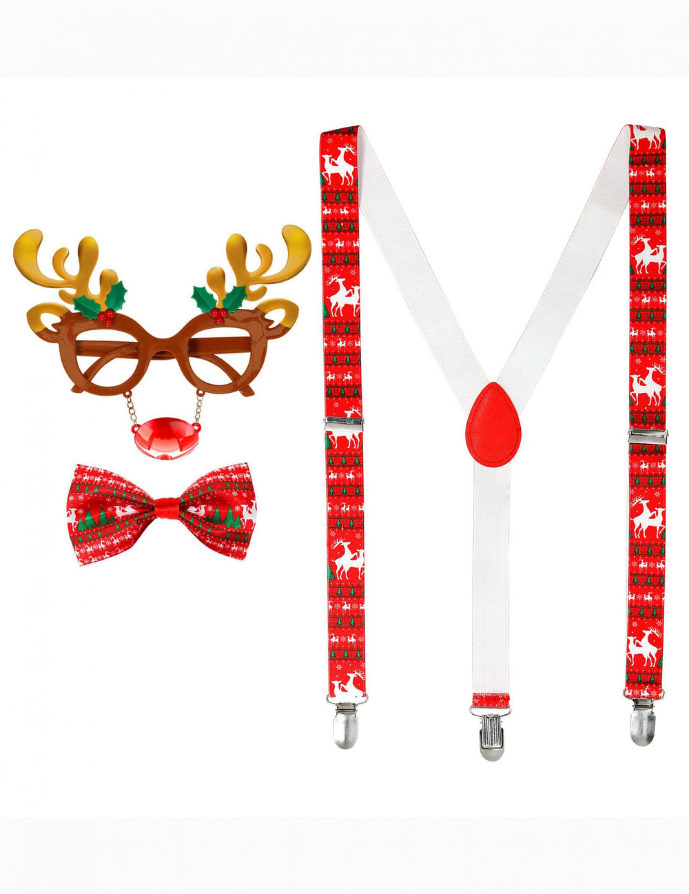 Détail du contenu du kit accessoires renne de Noël pour adulte