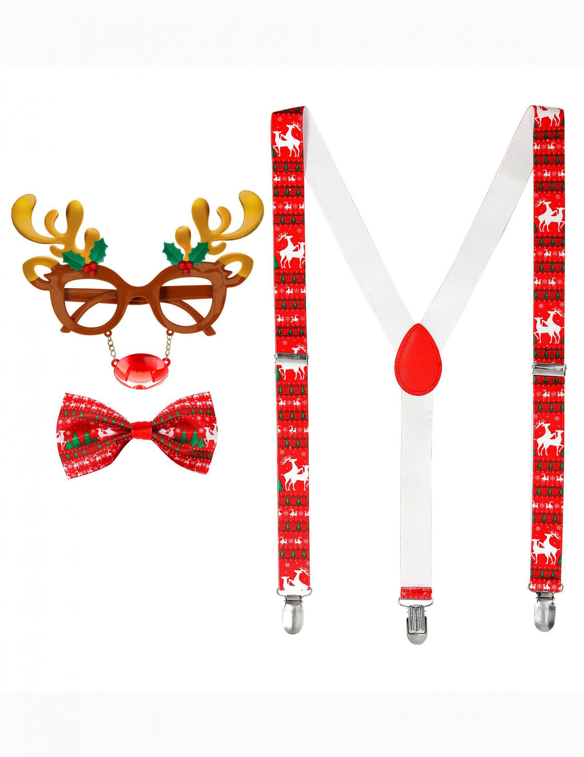 Détail du contenu du kit accessoires renne de Noël pour adulte