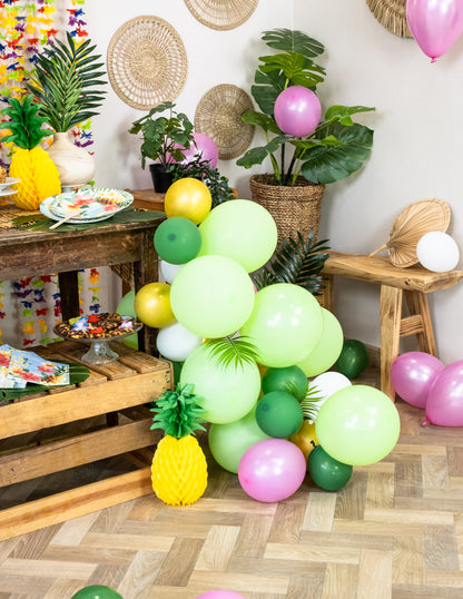 Oblouková sada 70 tropických balónků a listů džungle