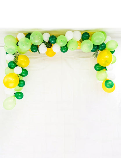 Oblouková sada 70 tropických balónků a listů džungle