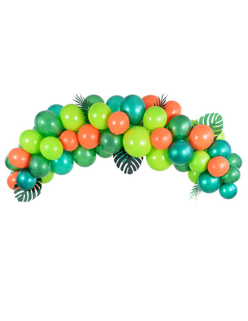 60dílná sada balónového oblouku z tropické džungle k narozeninám
