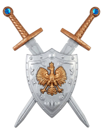 Ritter-Set mit 2 Schwertern & Schild für Kinder