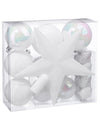 Kit décorations de sapin blanc pour fête 18 pièces avec boules et cimier