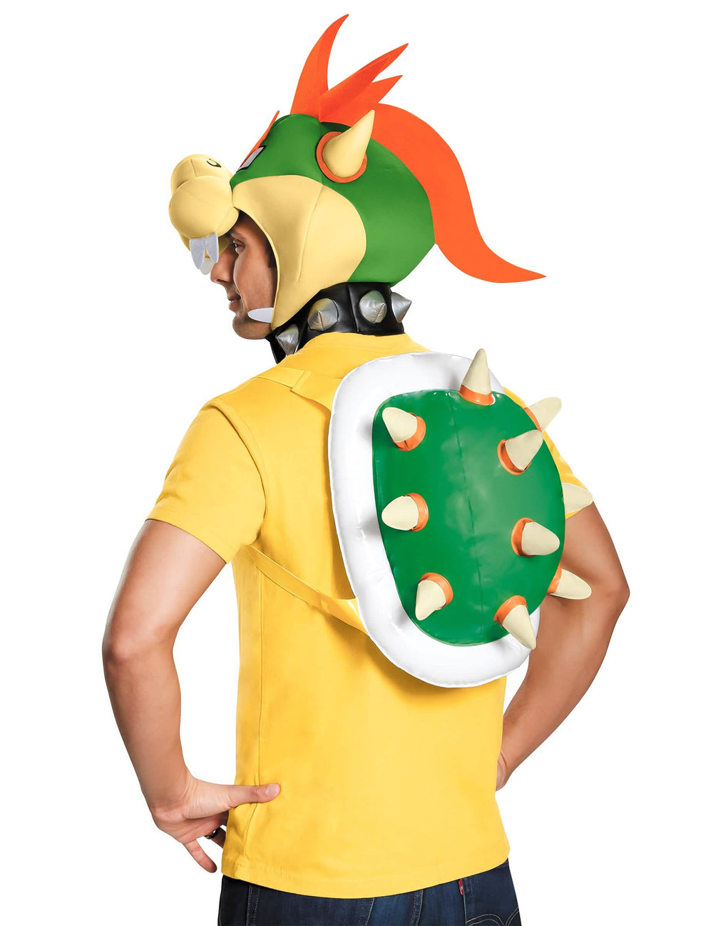 Boční pohled na helmu a krunýř sady Bowser Nintendo®