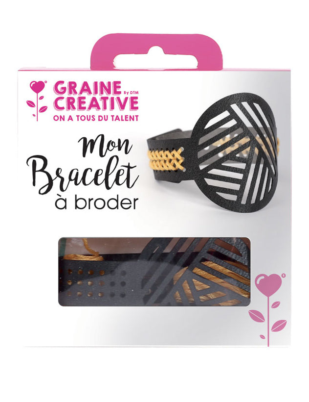 Sada černých kožených vyšívacích náramků s geometrickými vzory pro dospělé